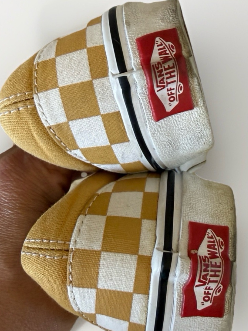 Vans Checkerboard Slip-On Mustard White Size 7.5 Women - Picture 5 of 9